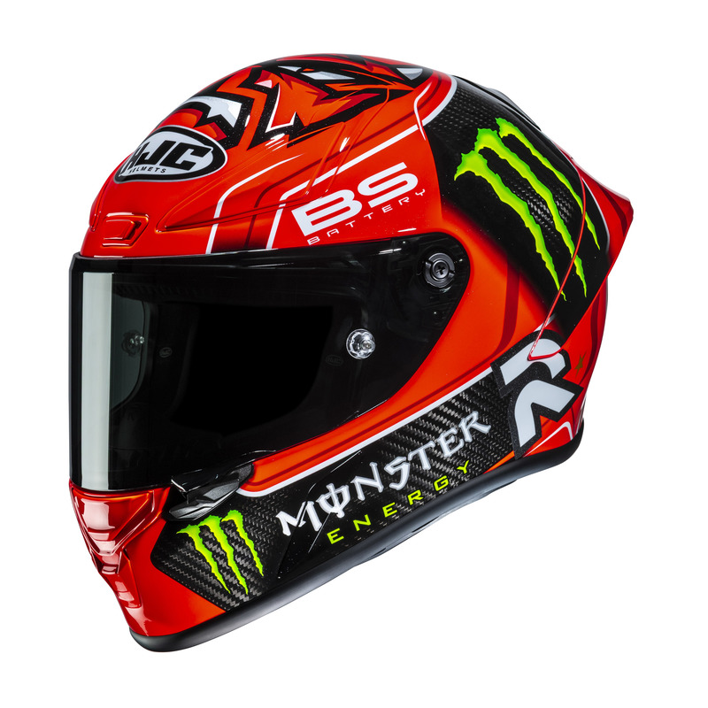 KASK MOTOCYKLOWY HJC RPHA1 V2 CARBON QUARTARARO REPLICA RED BLACK S
