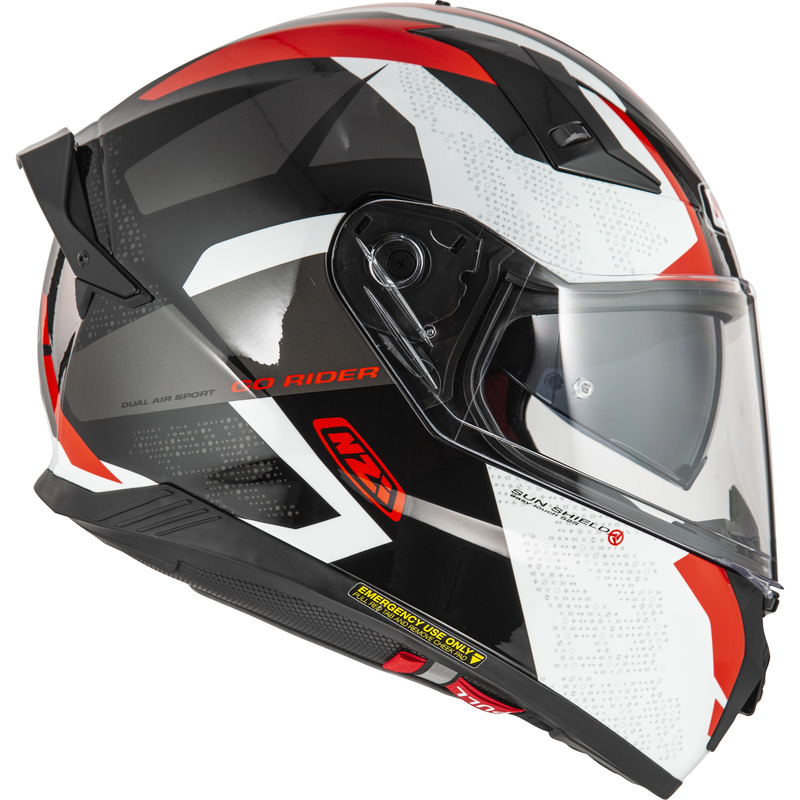 KASK MOTOCYKLOWY NZI GO RIDER STREAM DUO TRIDENT BLACK GREY RED XXL