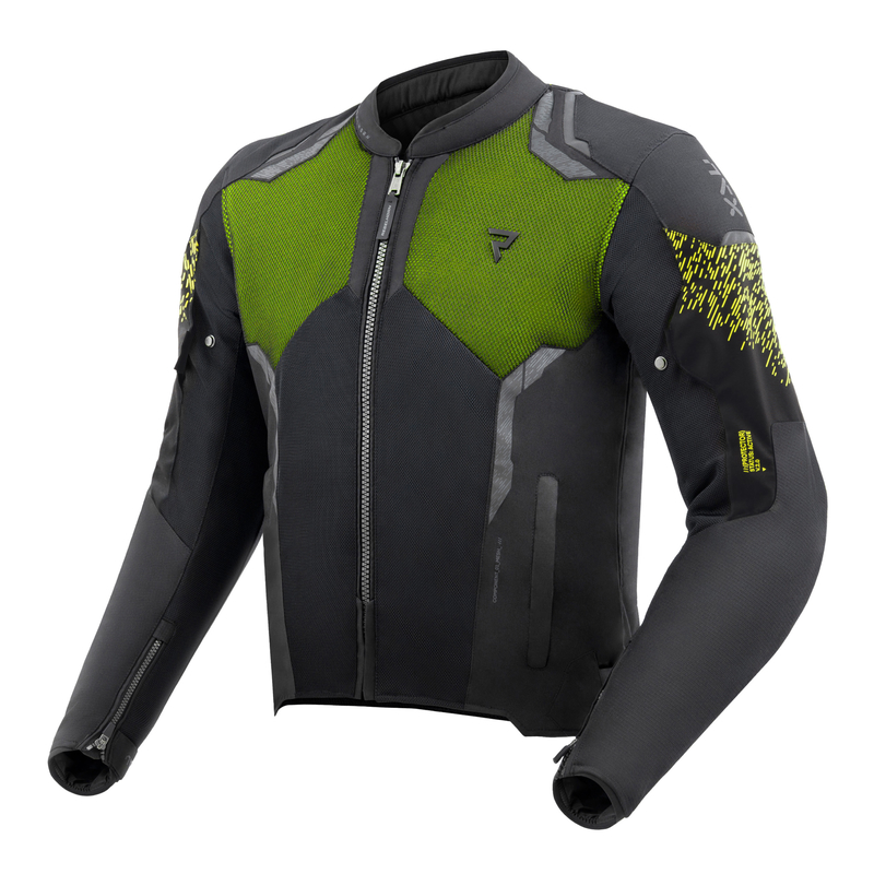 KURTKA MOTOCYKLOWA TEKSTYLNA REBELHORN JAX BLACK FLUO YELLOW