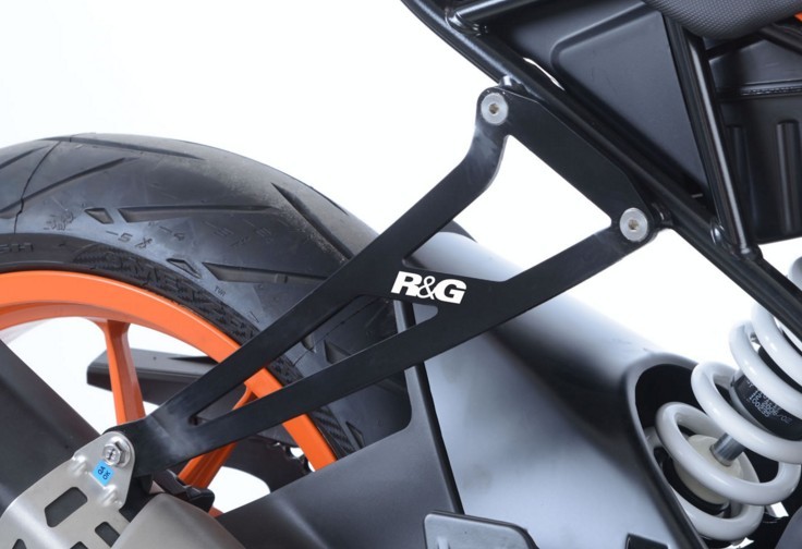 MOCOWANIE WYDECHU + ZAŚLEPKA PODNÓŻKA RG RACING KTM RC125 (17-) / RC390 (17-) BLACK