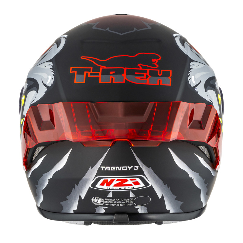 KASK MOTOCYKLOWY NZI TRENDY STREAM RAPTOR BLACK GREY RED S MATT