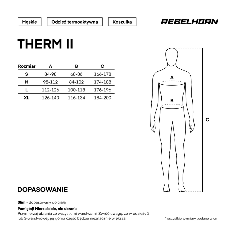 KOSZULKA TERMOAKTYWNA Z DŁUGIM RĘKAWEM REBELHORN THERM 2 BLACK BLUE