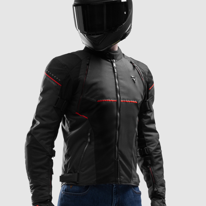 KURTKA MOTOCYKLOWA TEKSTYLNA REBELHORN SWIFT BLACK DARK GREY RED