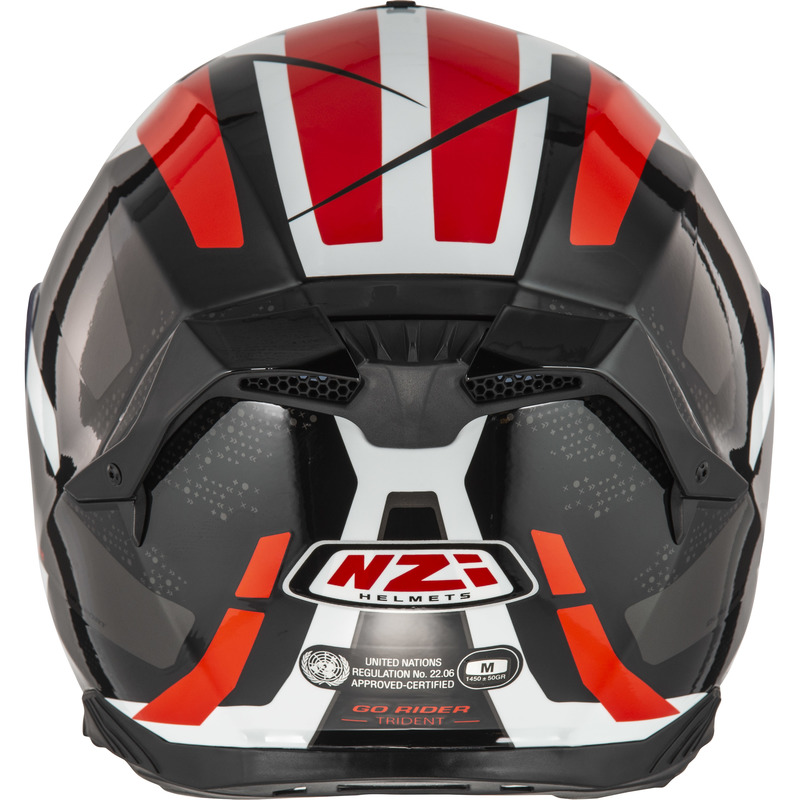 KASK MOTOCYKLOWY NZI GO RIDER STREAM DUO TRIDENT BLACK GREY RED XXL