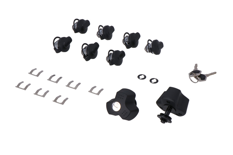 ZESTAW 7 ZAMKÓW DO KUFRÓW +ZESTAW ANTYKRADZIEŻOWY DO STELAŻY EVO SW-MOTECH ANTI-THEFT 2 KLUCZE BLACK