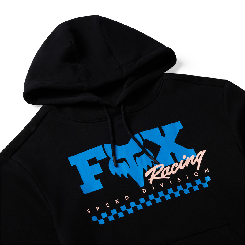 BLUZA Z KAPTUREM DAMSKA FOX CHECKER FLEECE PO BLACK