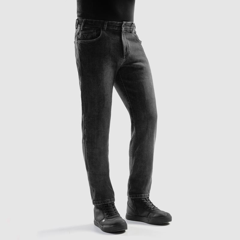 JEANSY MOTOCYKLOWE REBELHORN CLASSIC WASHED BLACK MONOLAYER