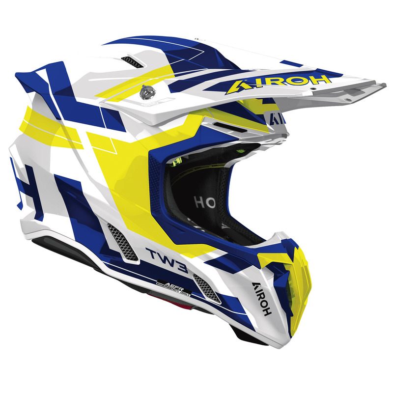 KASK MOTOCYKLOWY AIROH TWIST 3 DYNASTY BLUE YELLOW GLOSS
