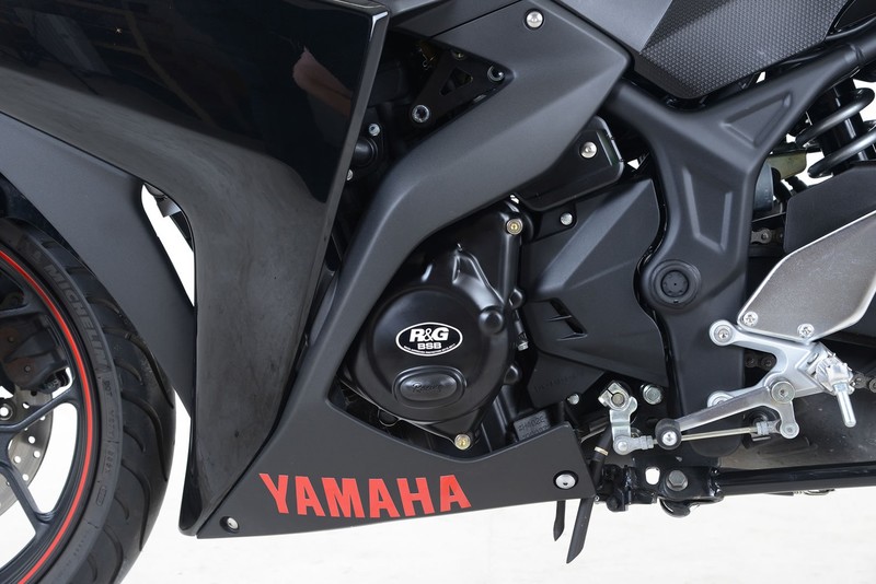 ZESTAW OSŁON SILNIKA RG RACING YAMAHA YZF-R25 14-/YZF-R3 15-/MT-25/MT-03, (2 CZĘŚCI) BLACK RACE