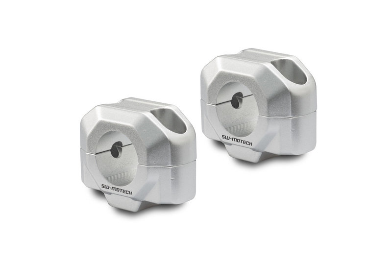 ZESTAW PODWYŻSZAJĄCY KIEROWNICĘ SW-MOTECH 28MM PODWYŻSZENIE 20MM SILVER