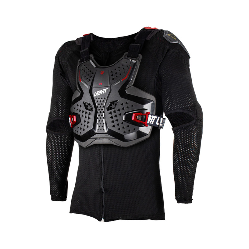 KOSZULKA Z OCHRANIACZAMI JUNIOR LEATT 3.5 BLACK RED (147-159CM)