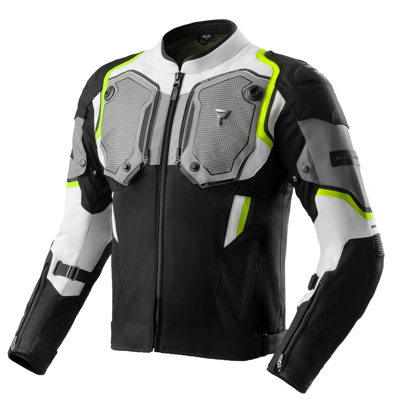KURTKA MOTOCYKLOWA TEKSTYLNA REBELHORN BORG 2 BLACK GREY FLUO YELLOW