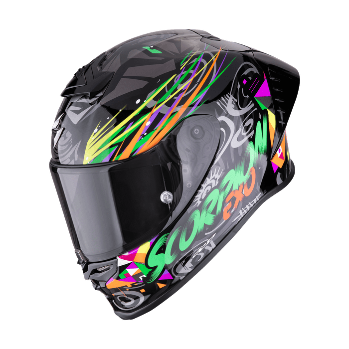 SCORPION KASK EXO-R1 II AIR SAVAGE BK-GREEN-OR