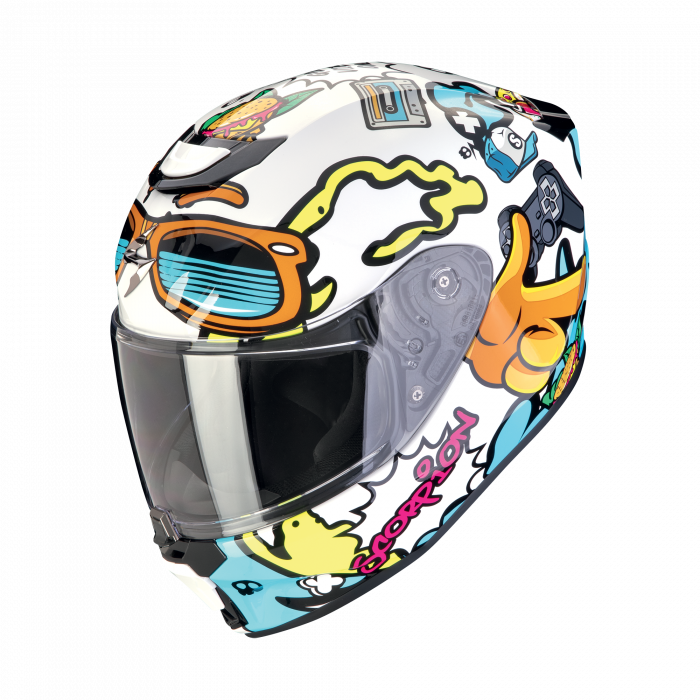 SCORPION KASK EXO-JNR AIR FUN WHITE-BLUE S