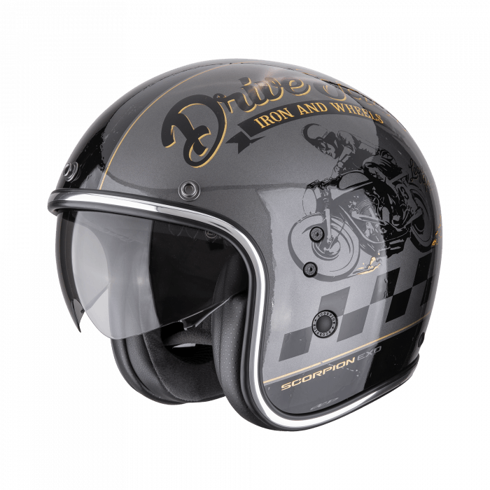 SCORPION KASK BELFAST EVO Drive F Silv-Bk-Gold L