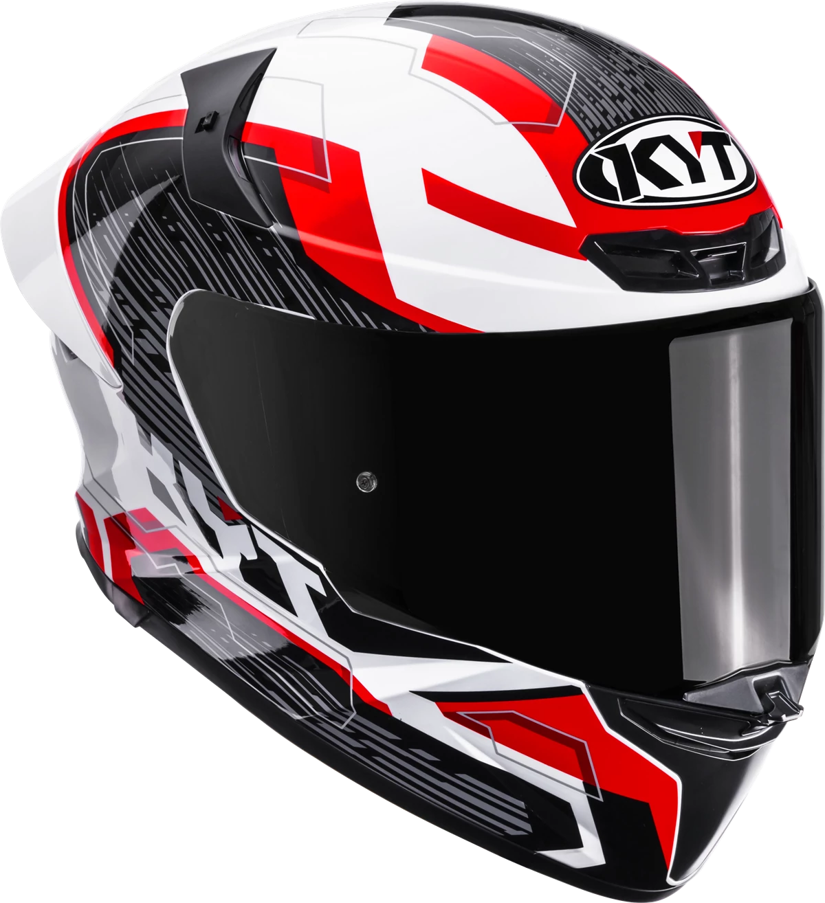 Kask motocyklowy KYT TT-REVO SPEEDING BIAŁY/CZERWONY E06