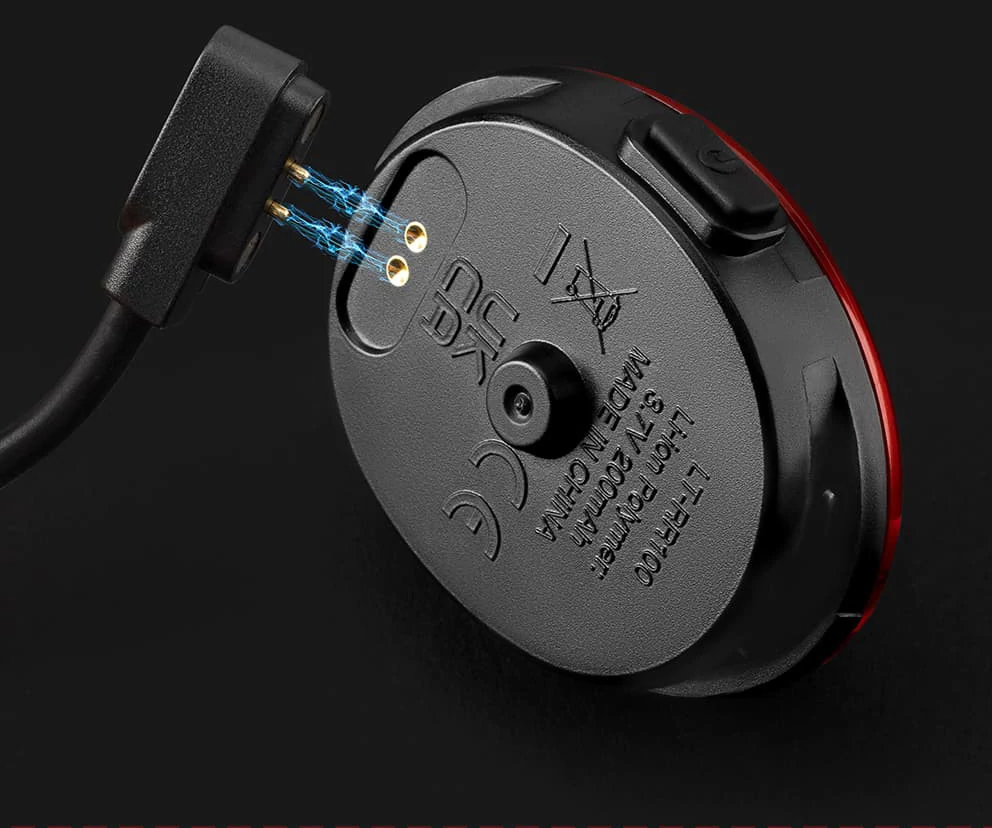 Lampka rowerowa tył Rockbros z czujnikiem hamowania IPX7 USB magnetyczna