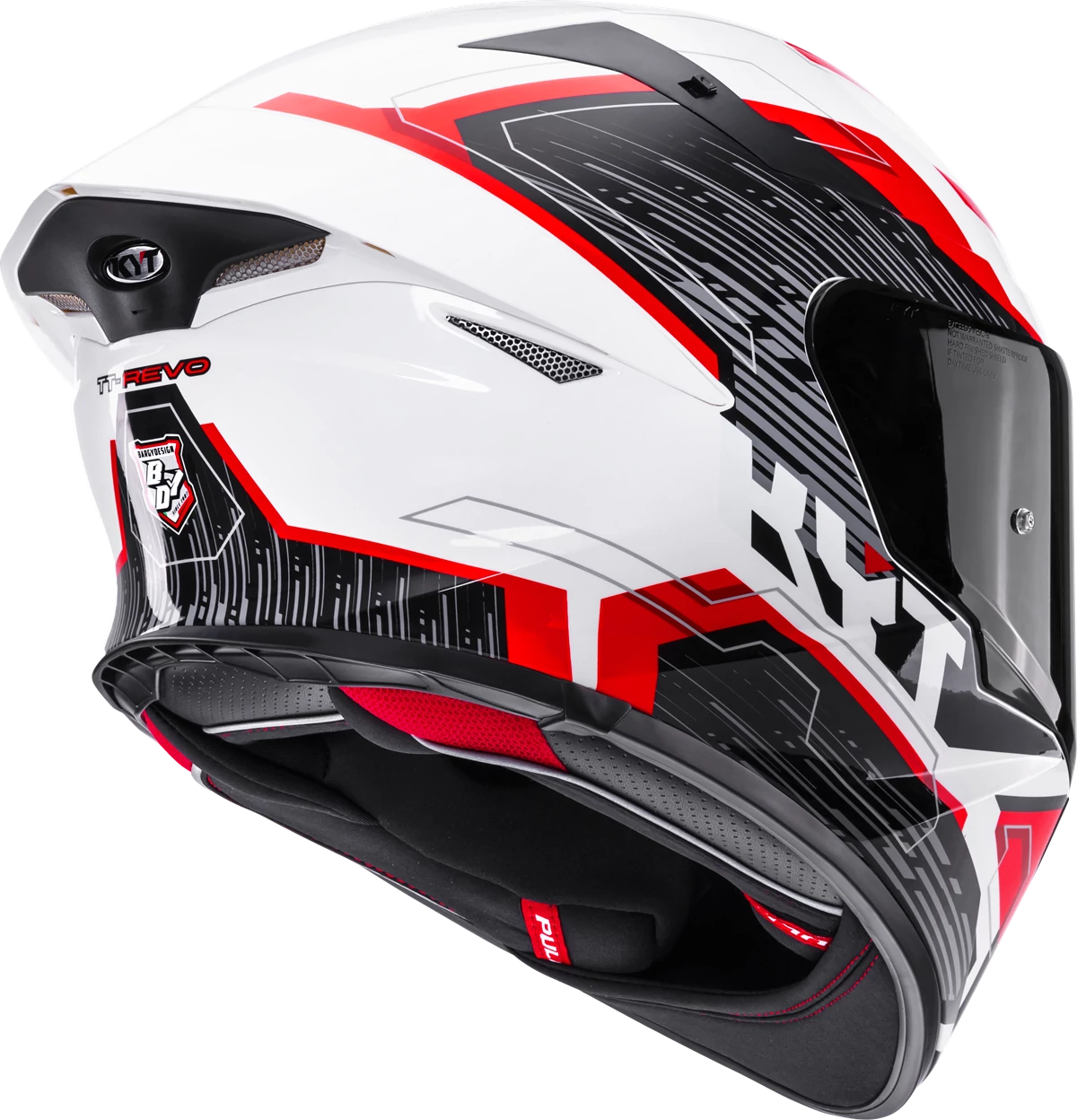Kask motocyklowy KYT TT-REVO SPEEDING BIAŁY/CZERWONY E06