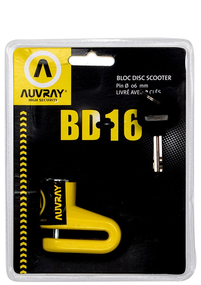 AUVRAY blokada na tarczę BD16 - żółta, średnica bolca 6mm