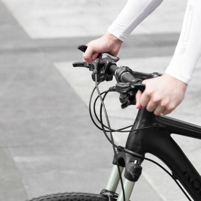 Gripy rowerowe MTB rogi ROXAR ergonomiczne szary-czarny