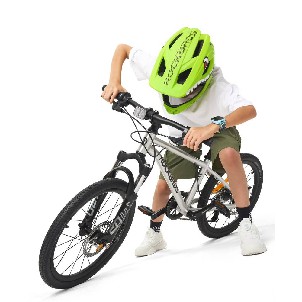 Kask dziecięcy z odpinana szczęką 2w1 ROCKBROS TT-32003 Green Shark zielony