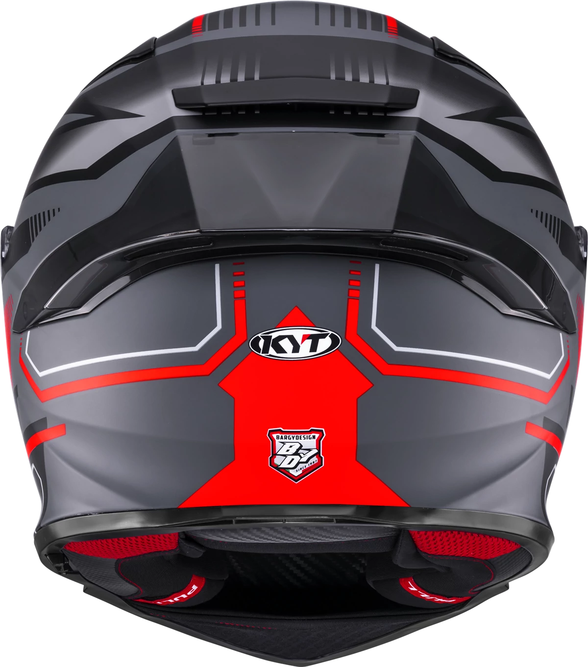 Kask motocyklowy KYT R2R PARSEC SZARY MATT/CZERWONY E06
