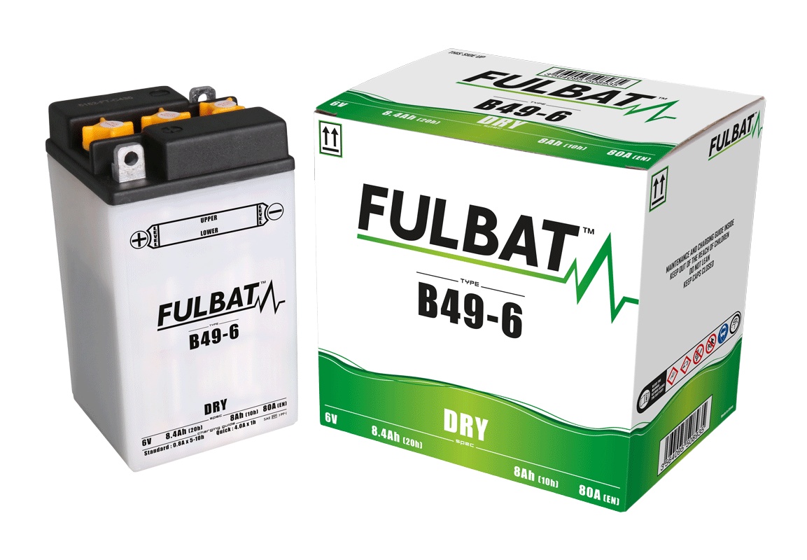 Akumulator FULBAT FUL DRY - B49-6 (suchy, obsługowy, kwas w zestawie)