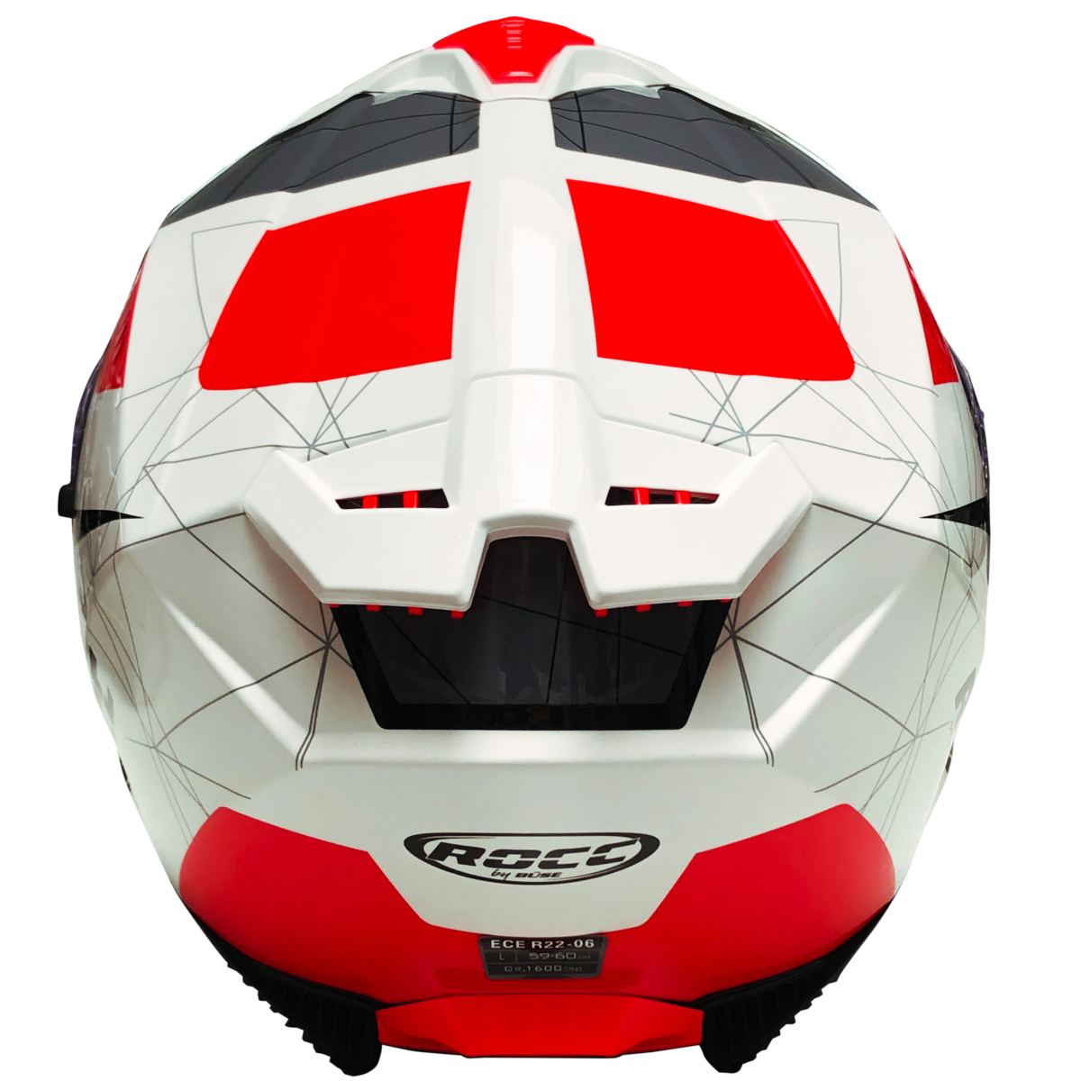 Kask motocyklowy ROCC 390 biało-czerwony