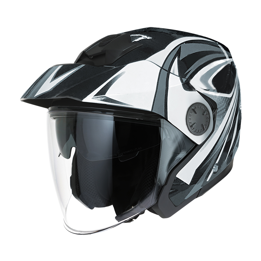 Kask motocyklowy ROCC 271 czarno-biały