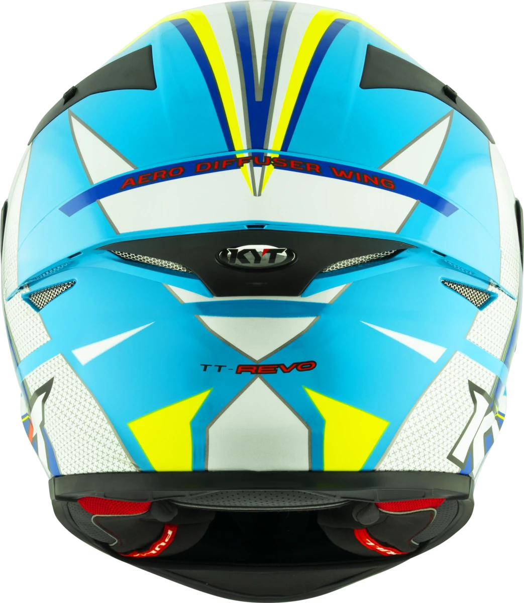 Kask motocyklowy KYT TT-REVO GRAND PRIX Biały/Jasny Niebieski