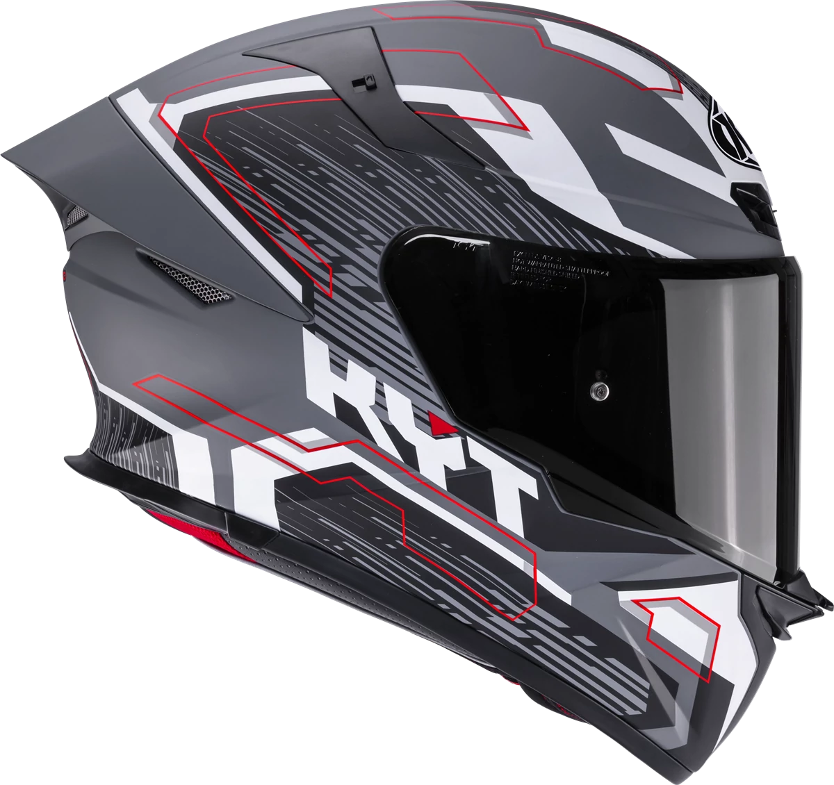 Kask motocyklowy KYT TT-REVO SPEEDING SZARY MATT/CZARNY E06