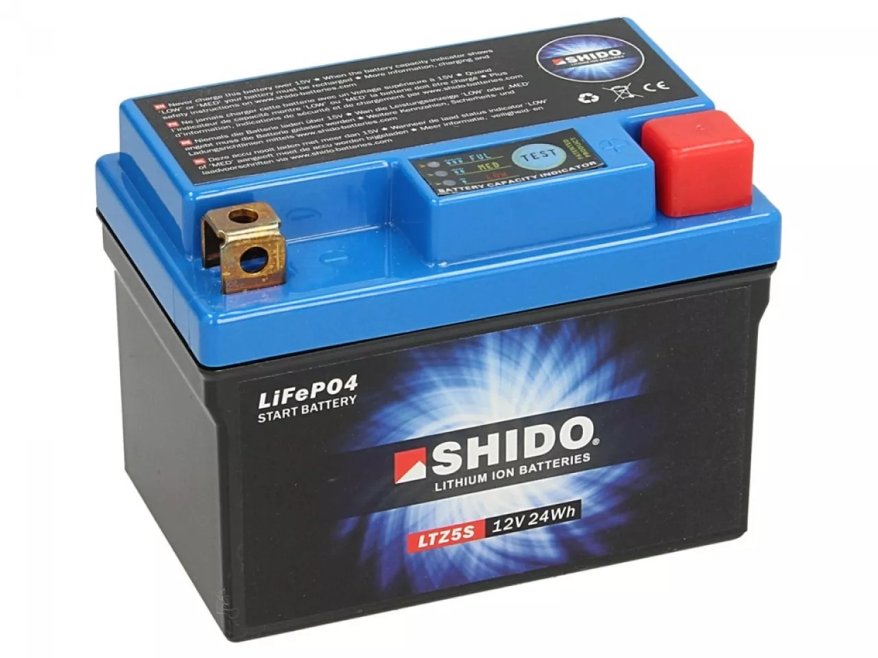 SHIDO Akumulator Litowo Jonowy LTX5L-BS 12V 1.6Ah 95A