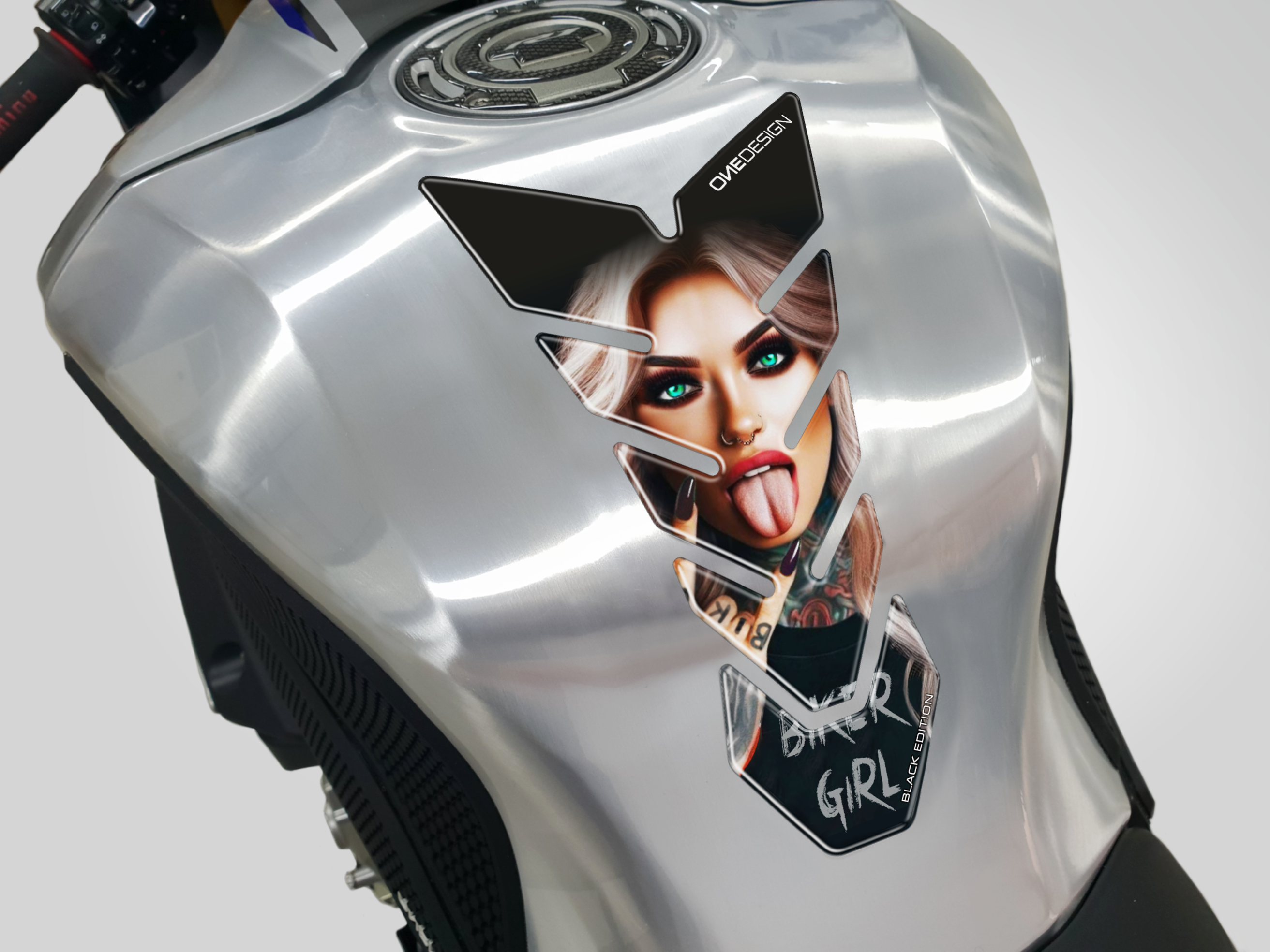 ONEDESIGN Tankpad czarny EDITION biker girl