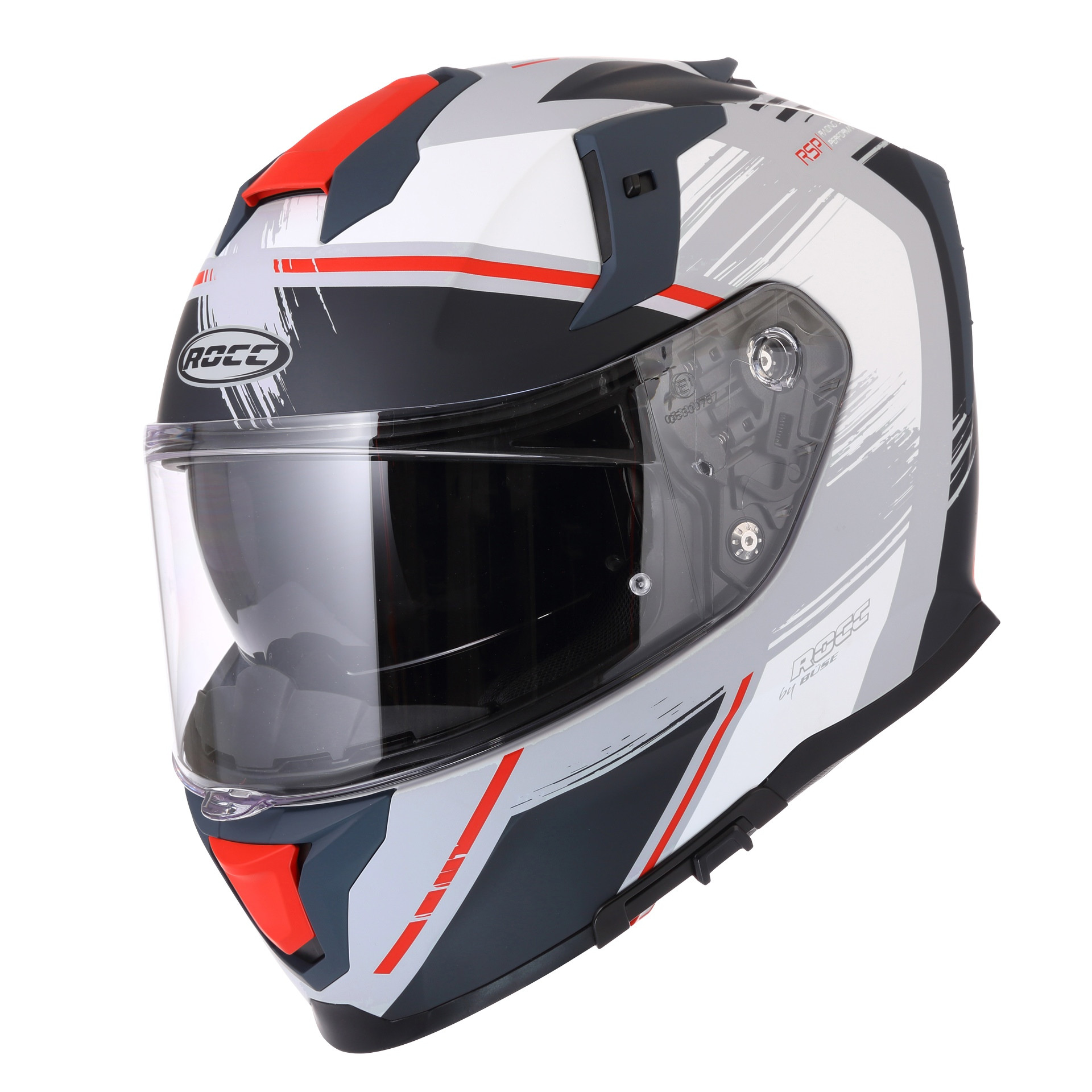 Kask motocyklowy ROCC 341 biało-czerwony