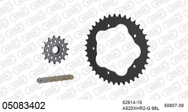 Zestaw napędowy AFAM do DUCATI 848, 848 Evo , 848 Evo Dark, 848 SE Evo Corse (all for sprocket carrier PCD2)