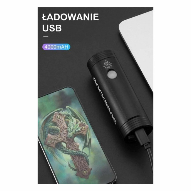 Lampka rowerowa przednia Rockbros R1800 800LM LED