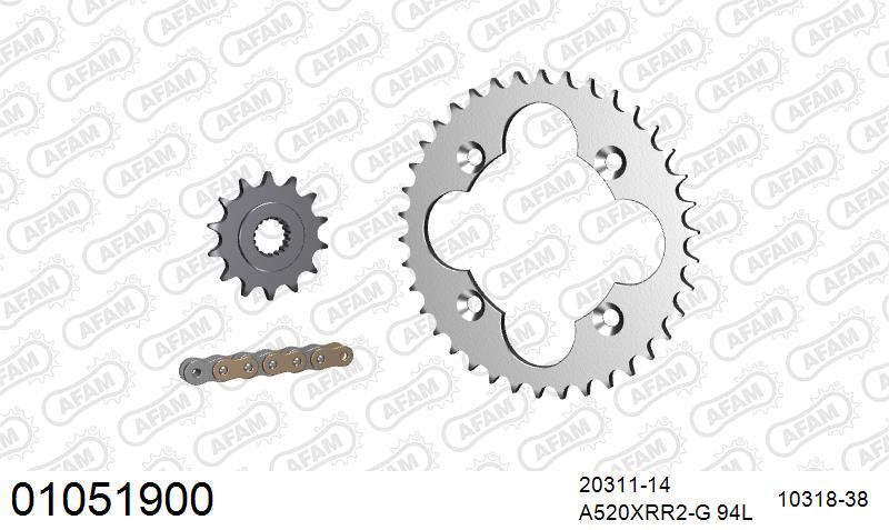 Zestaw napędowy AFAM do HONDA TRX 450 R 4,5