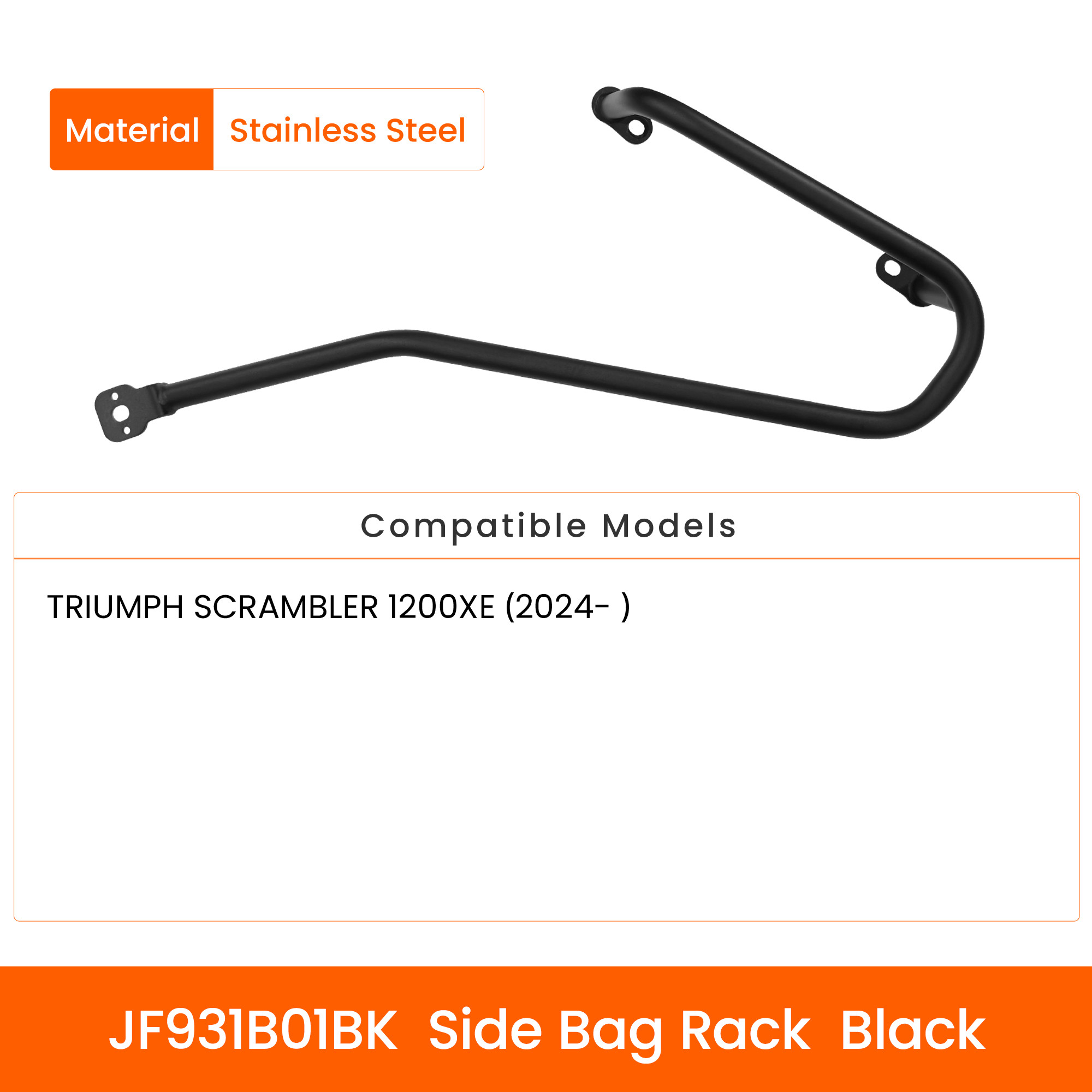 LOBOO Boczne uchwyty na miękkie torby do TRIUMPH SCRAMBLER 1200XE (2024-) czarne