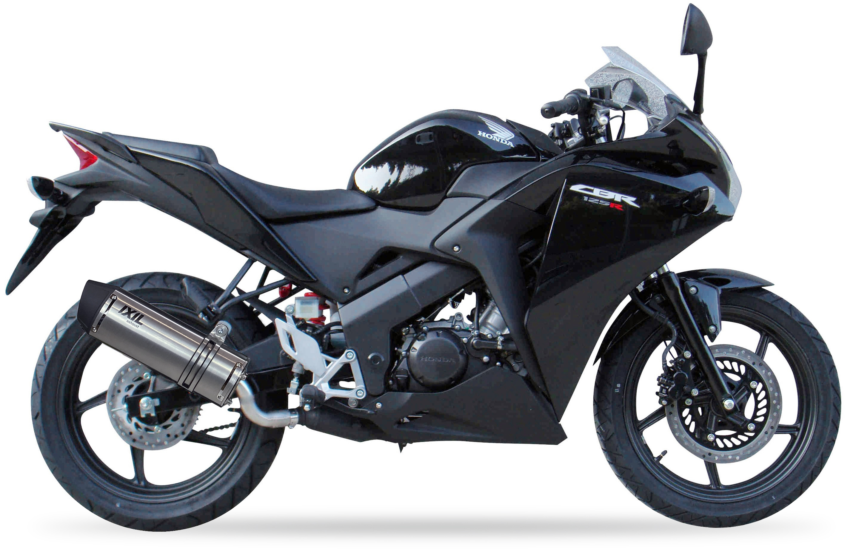 Tłumik IXIL HONDA CBR 125 R 11-15 (JC50) typ SOVE (waga: 3000g, długość: 423 mm., materiał: Inox AISI304, kolor: Black painted)