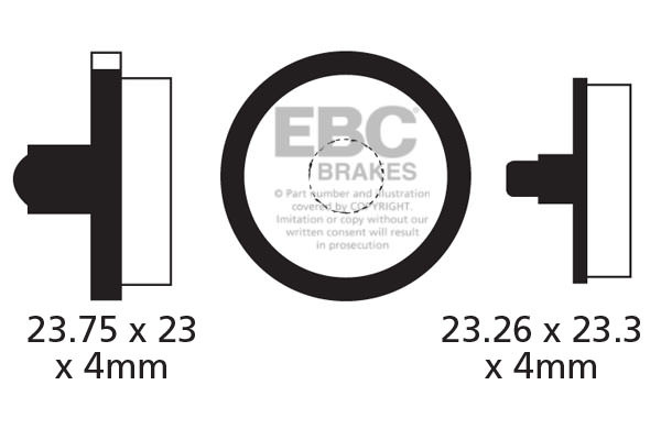 CFA290 - Klocki hamulcowe rowerowe (organiczne) EBC Brakes