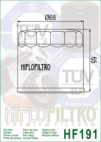 FILTR OLEJU HIFLO HF191 TRIUMPH BONNEVILLE 800 '01-'04, DAYTONA 955 '99-'04, SPEED TRIPLE / SPRINT 955 '01-'04, TIGER 955 '01-'0