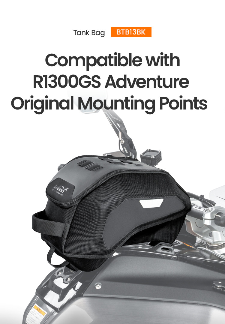 LOBOO Tank Bag 10L, z funkcją szybkiego demontażu dedykowany do BMW R1300GS Adventure
