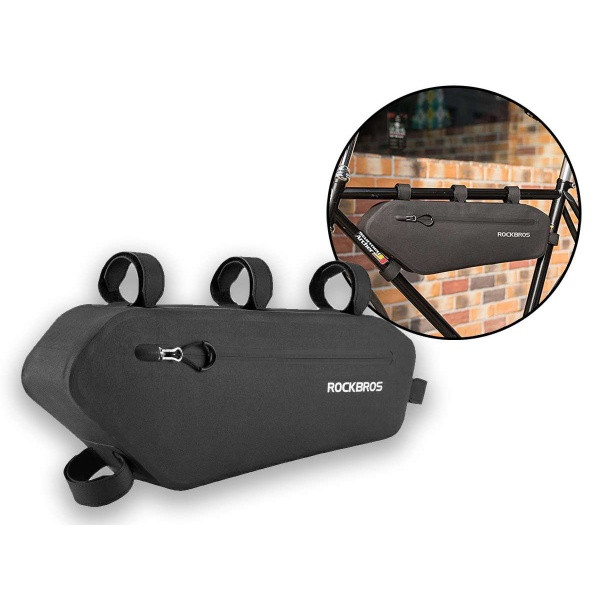Torba, sakwa rowerowa pod ramę 4L ROCKBROS (AS-018) czarna, wodoodporna