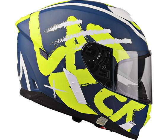 Kask Motocyklowy LAZER RAFALE Street (kol. Niebieski Navy - Żółty Fluo - Biały - Matowy)
