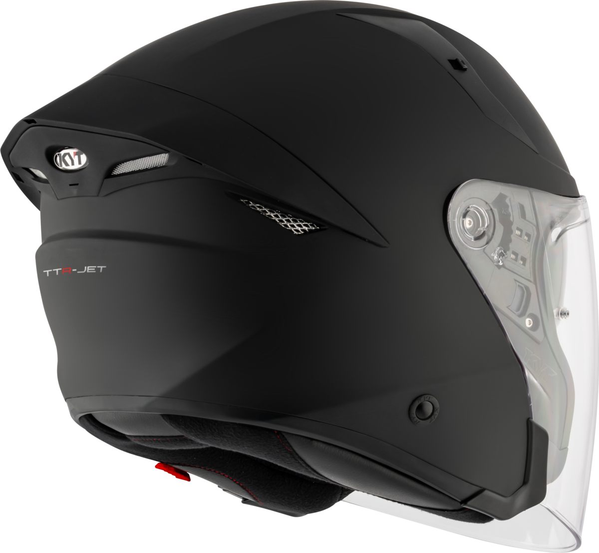 Kask Motocyklowy KYT TTR-JET połysk matowy czarny ECE/ONU 22-06