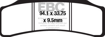 Klocki hamulcowe EBC GPFAX673HH torowe/profesjonalne (kpl. na 1 tarcze)