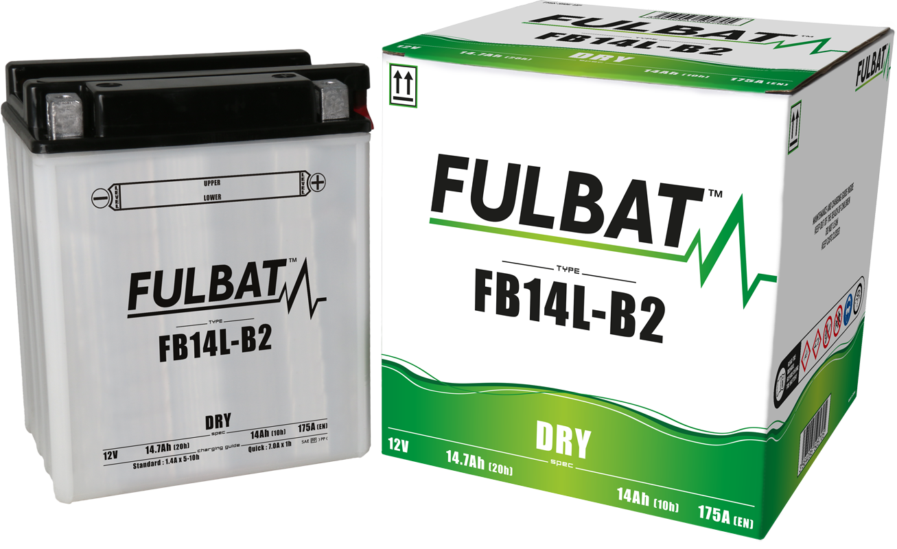 Akumulator FULBAT FUL DRY - FB14L-B2 / YB14L-B2 (suchy, obsługowy, kwas w zestawie)