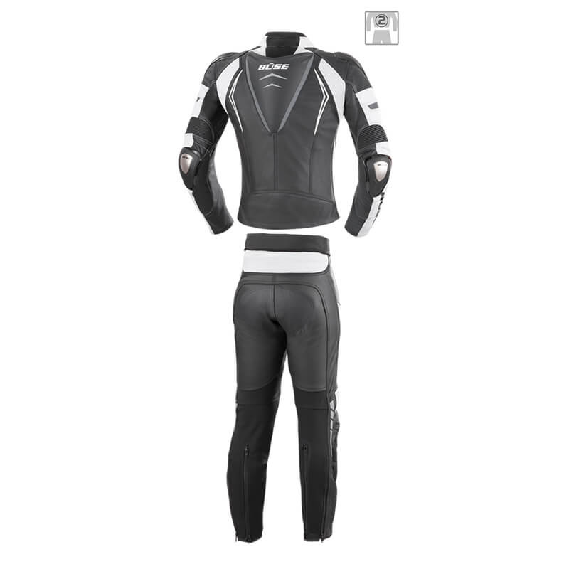 Kombinezon motocyklowy męski BUSE Silverstone Pro czarno-biały 106400