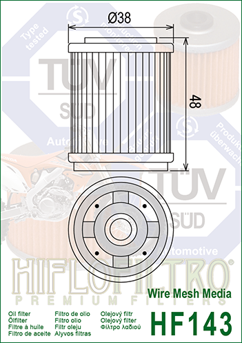 FILTR OLEJU HIFLO HF143 XT 125/225/250/350