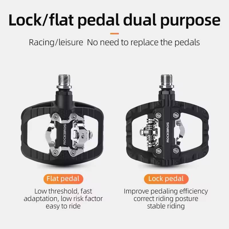 Pedały rowerowe MTB 2 w 1 zatrzaskowe Platformowe/SPD 370010001 czarne
